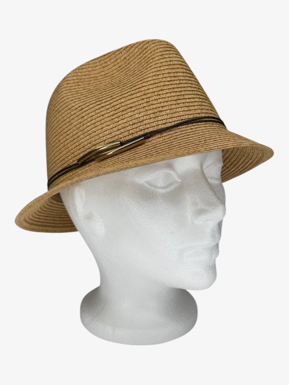 NINE WEST Straw Fedora Hat - Tan